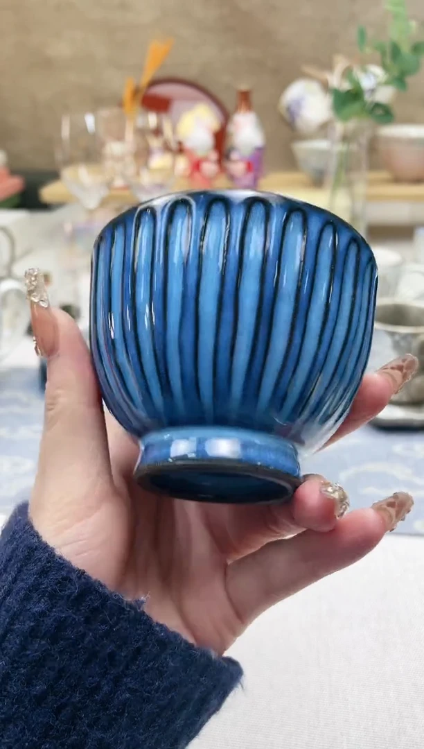 【闪购商品】摆件/盘子/杯子波佐见烧 菊瓣茶杯