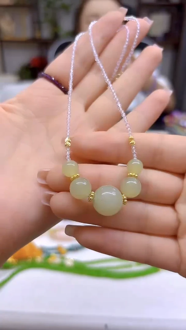 和田玉未镶嵌颈饰DIY款X642