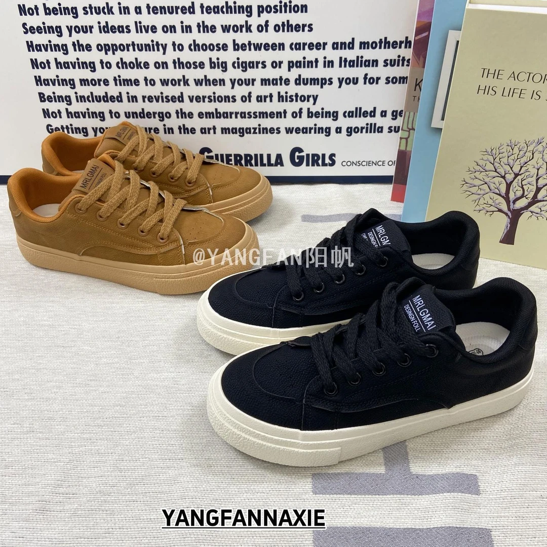 YANGFAN阳帆2026新款百搭轻便板鞋休闲小众运动皮面港风鞋子男潮