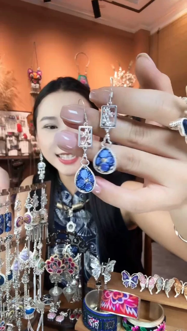 刺绣纯手工民族风耳环