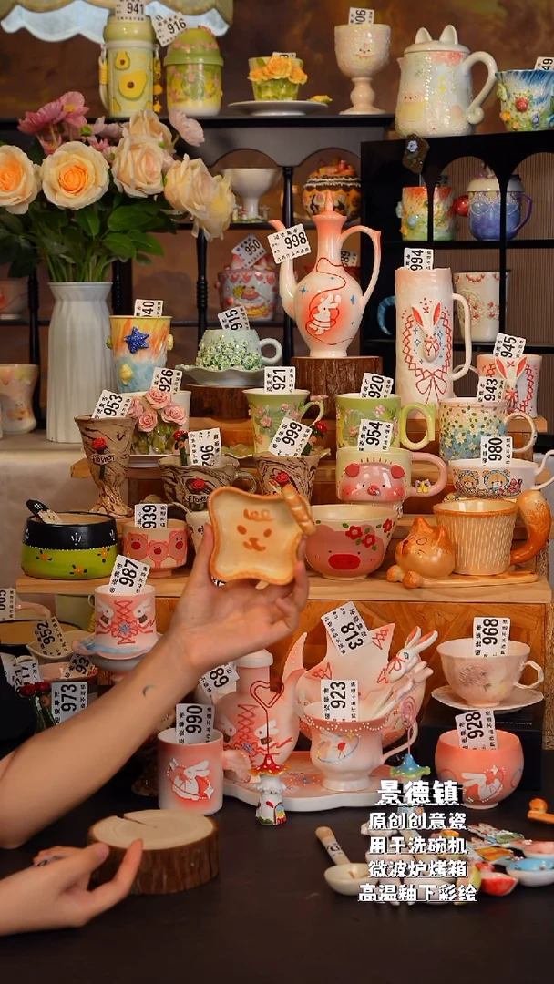 杯子景德镇陶瓷手工手绘款