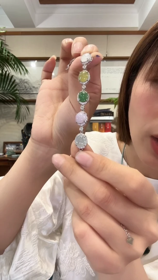 翡翠银S925镶嵌颈饰国风