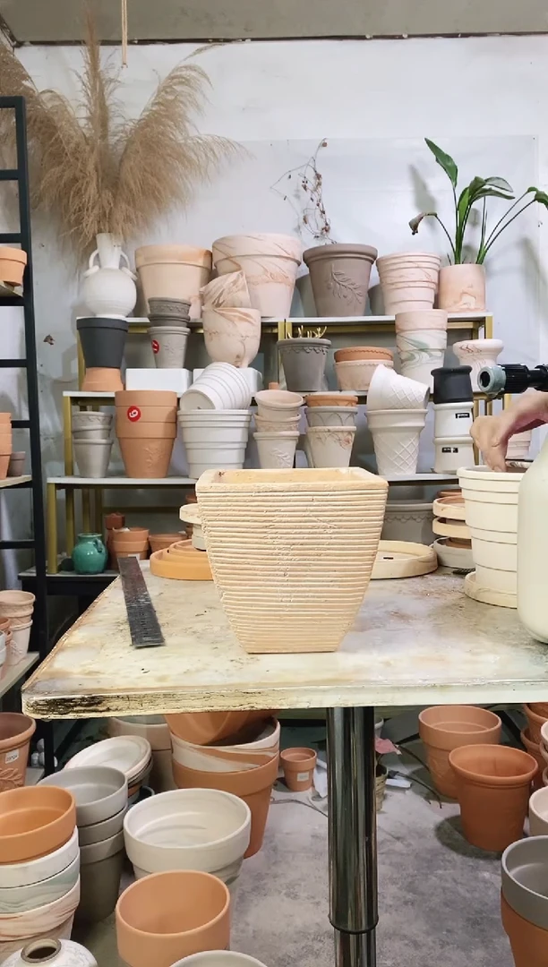 孤品粗陶16*16   1盆无托