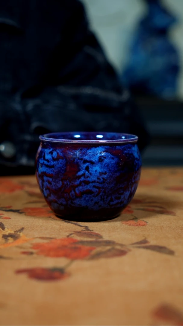 原产地钧瓷茶器摆件