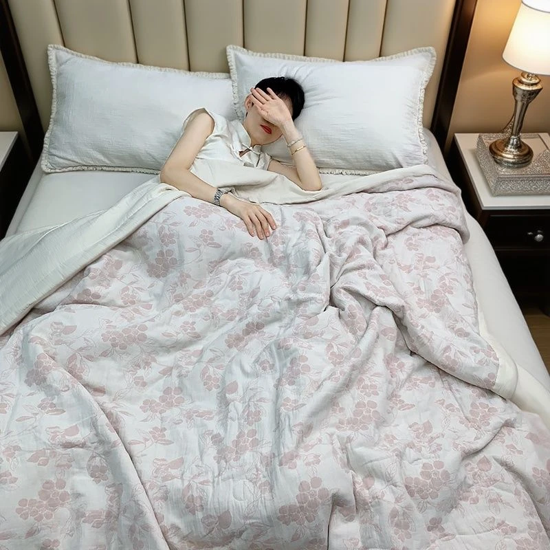 【棉麻-夏被】精选-高品质天然棉麻夏被透气亲肤吸湿排汗告别闷热干