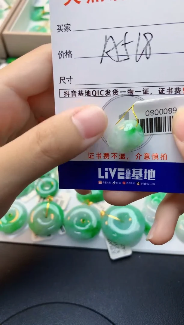 颈饰未镶嵌翡翠天然缅甸A货翡翠百元以上9元证书费自理