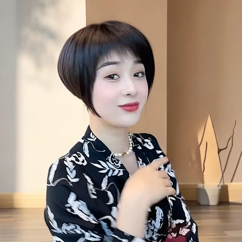 全真发升级波波头许昌透气头皮遮白发修脸型不挑年龄蓬松饱满假发