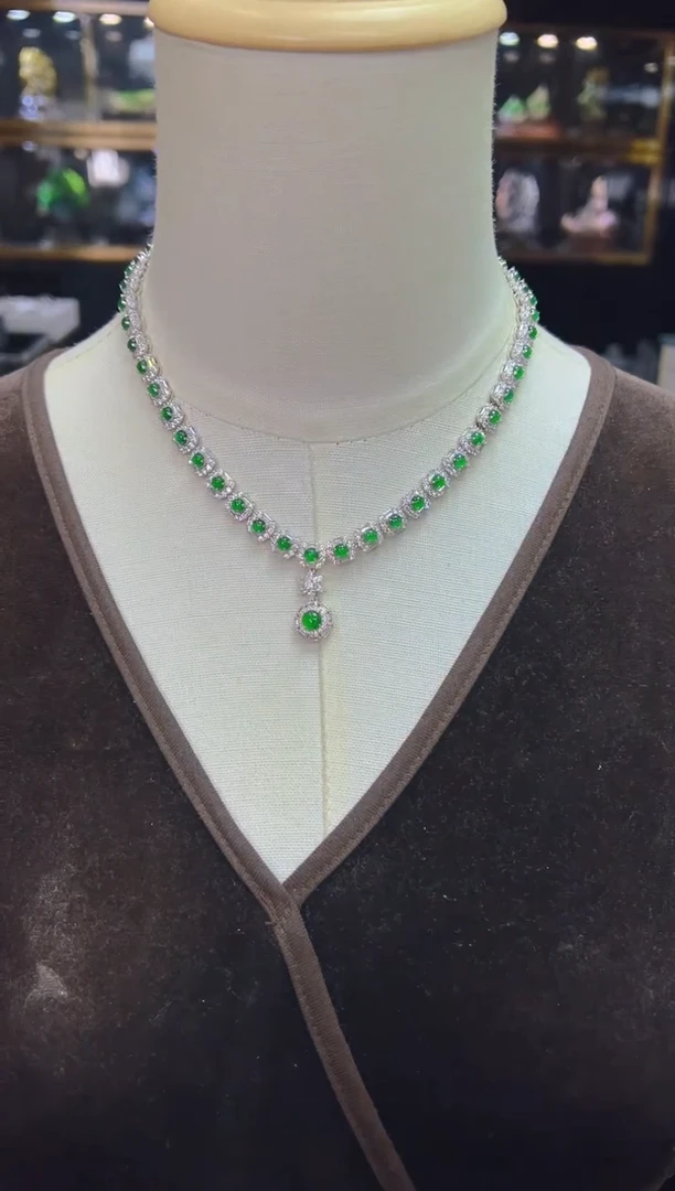 项链银S925镶嵌翡翠066（多样性发其一）