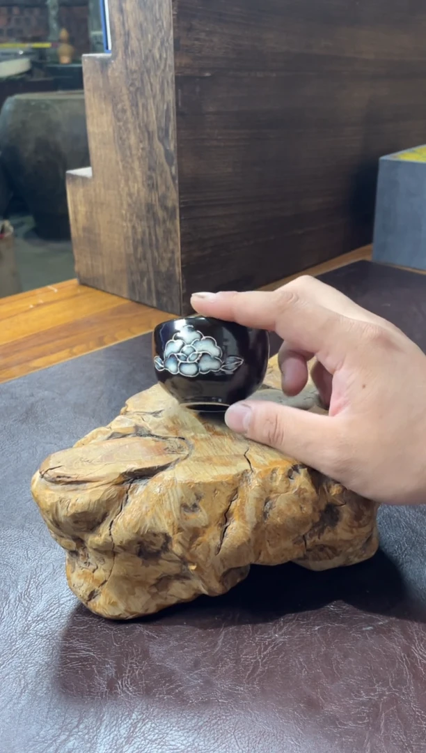 花釉小杯磁州窑嘎嘎好