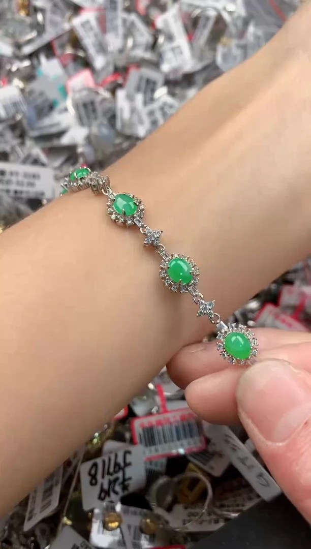 银S925镶嵌戒指翡翠666-----4