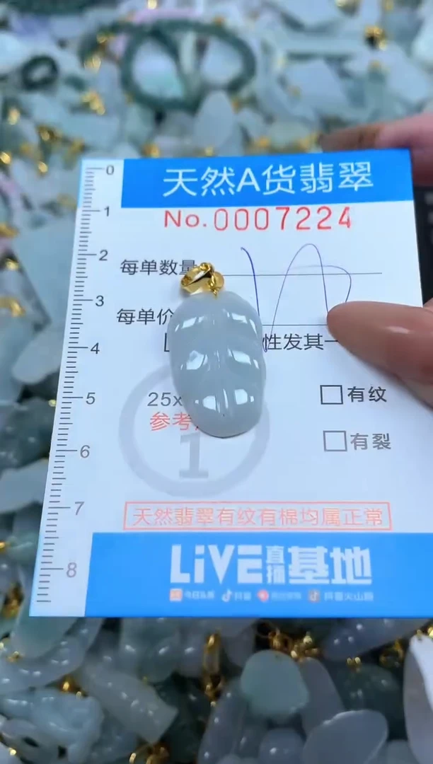 颈饰未镶嵌翡翠净货挂件-7224