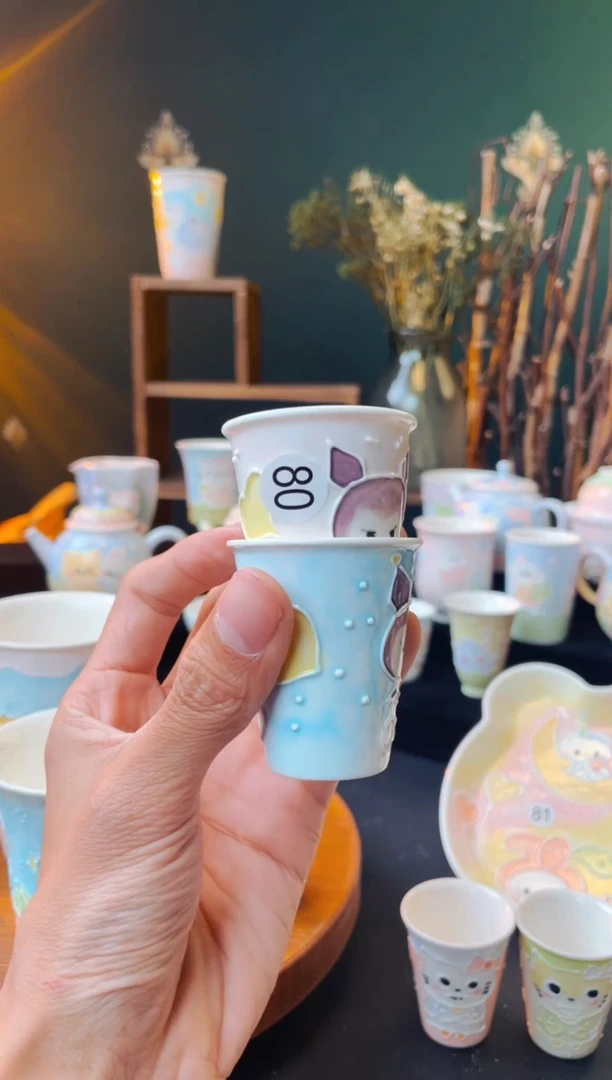 杯手工手绘小茶杯080