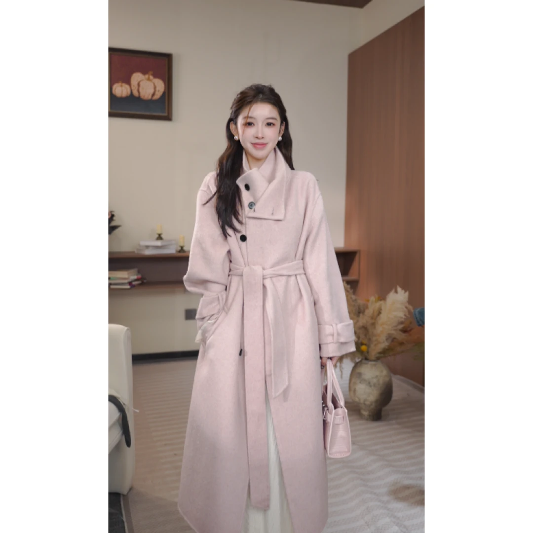 aloehui. 25年冬季新款 双层立领款 双面羊毛大衣