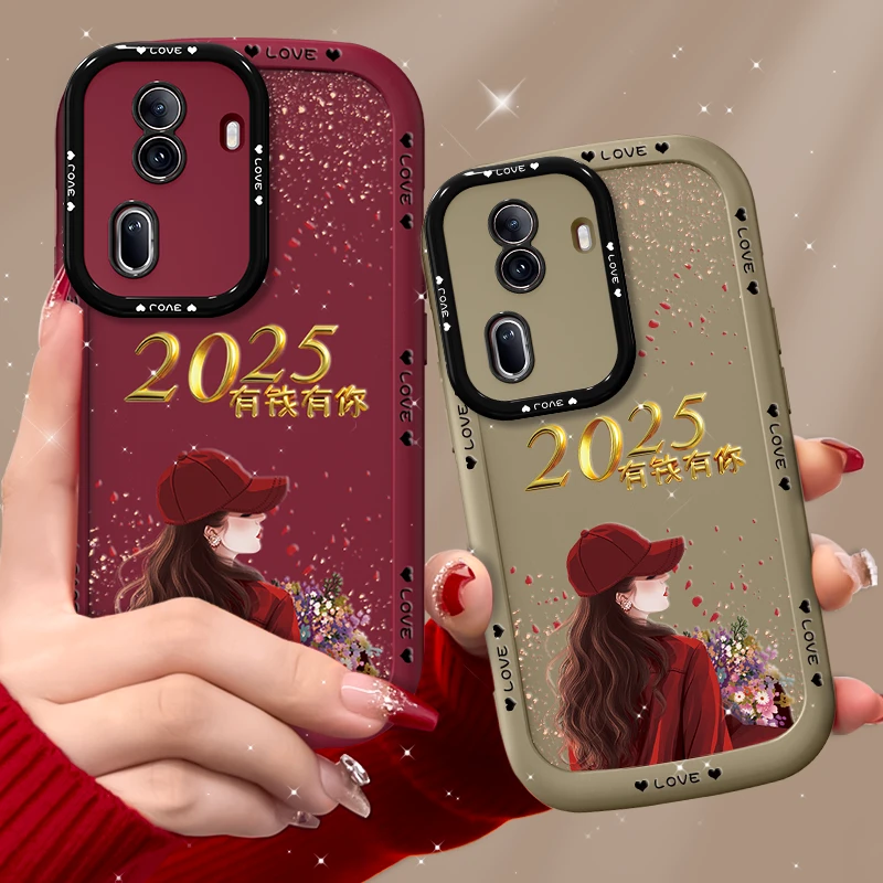 适用opporeno11手机壳有钱璀璨女孩泡芙壳硅胶镜头全包软壳保护套