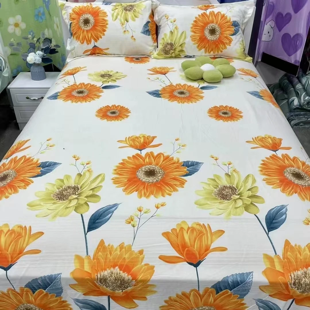 【向阳花开】加厚细纱小粗布印花床单大床布粗布炕单--240*240