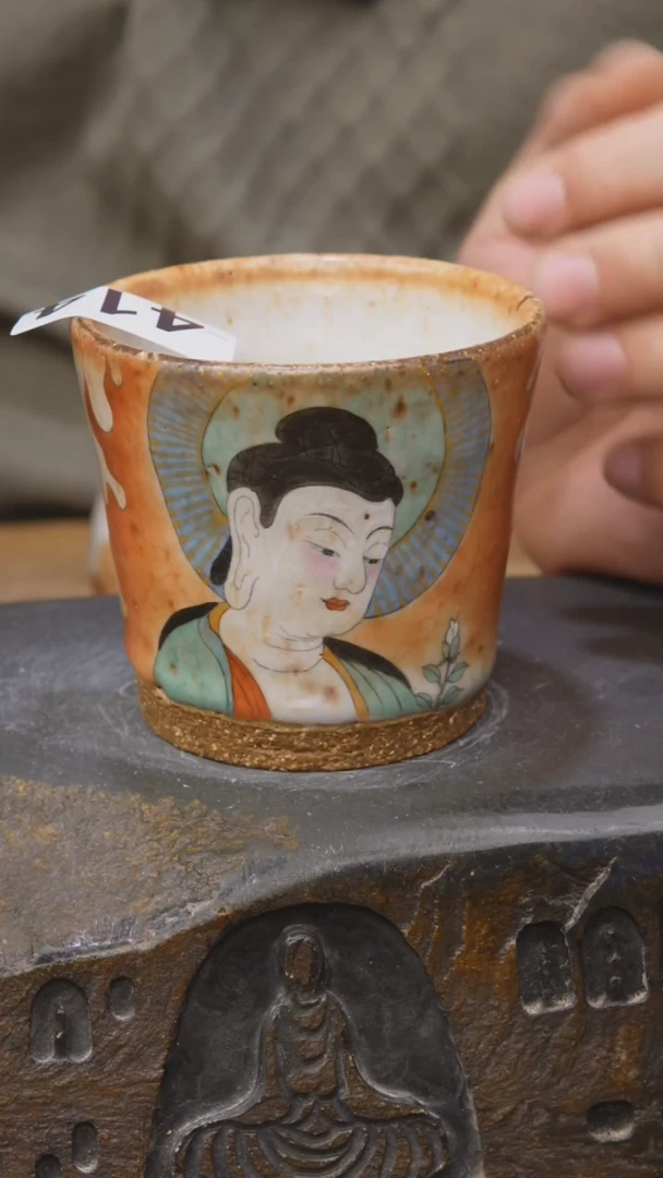 甘石陶艺手绘系列手同佛杯414
