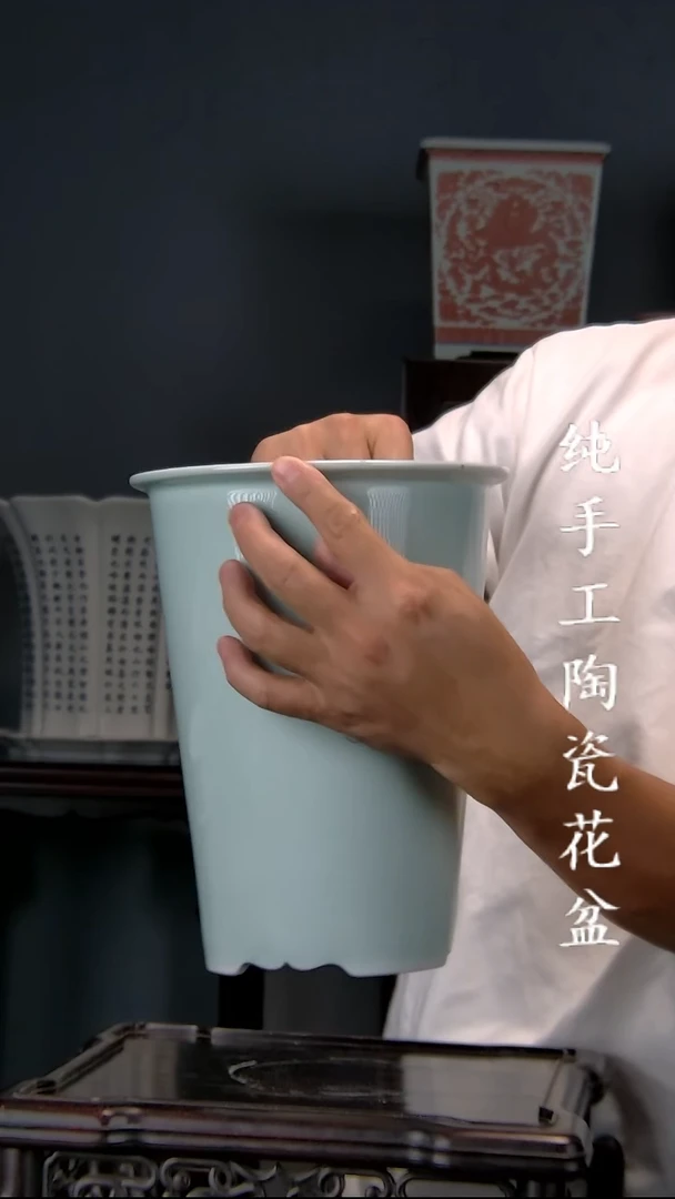 景德镇手工陶瓷花盆--瑕疵盆