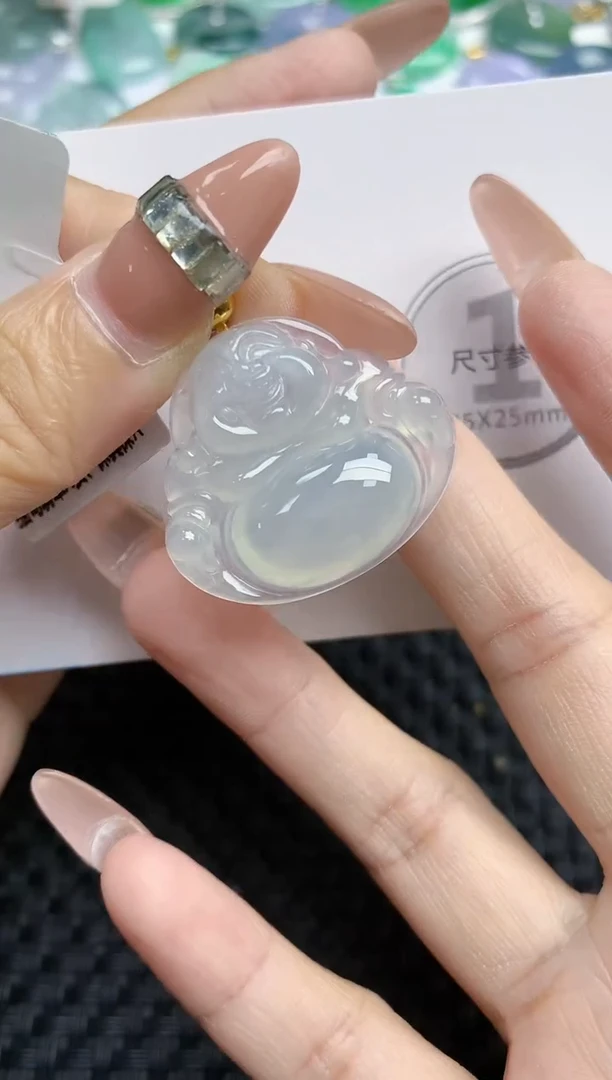 颈饰18K金镶嵌翡翠天然缅甸A货翡翠百元以上9元证书费自理