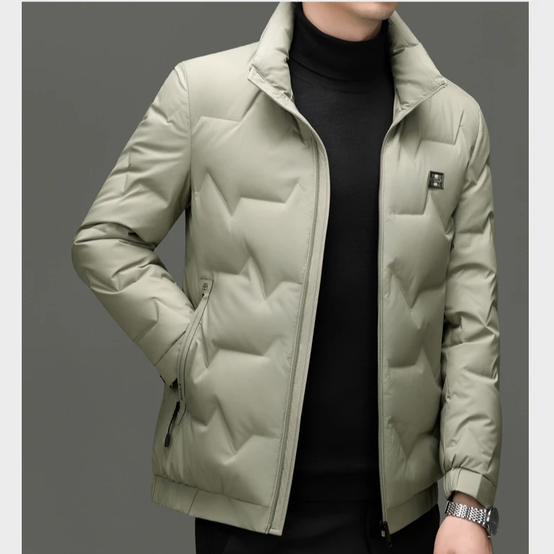2025男士轻奢羽绒服轻薄立领秋冬时尚90鸭绒潮流保暖商务休闲外套