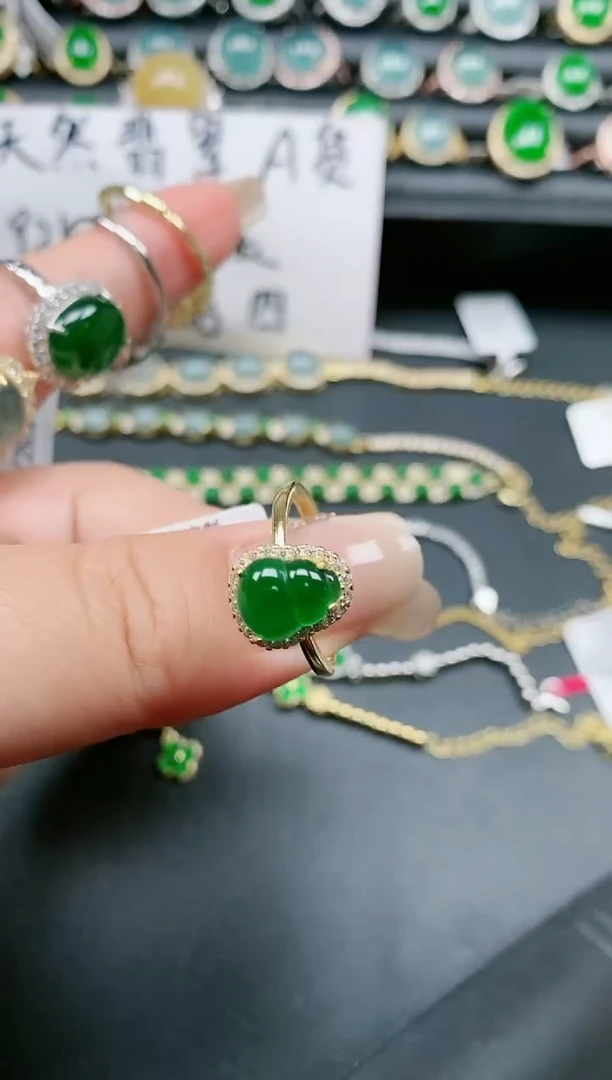 翡翠戒指银S925镶嵌111111