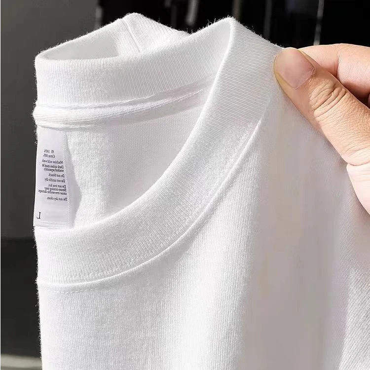 纯白不透！300G重磅纯棉圆领短袖T恤女 夏季宽松基础百搭半袖衫男