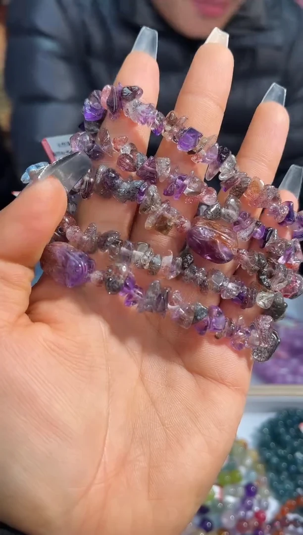 【闪购商品】水晶手链未镶嵌33多样性发其一黑加仑超七碎石貔貅