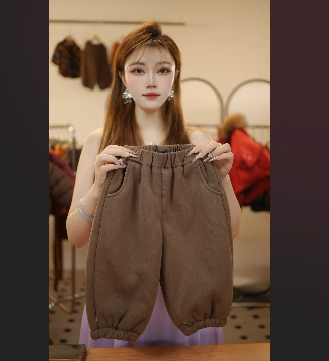 2026冬季新品潮流休闲长裤韩版洋气宽松加绒加厚儿童裤子58085