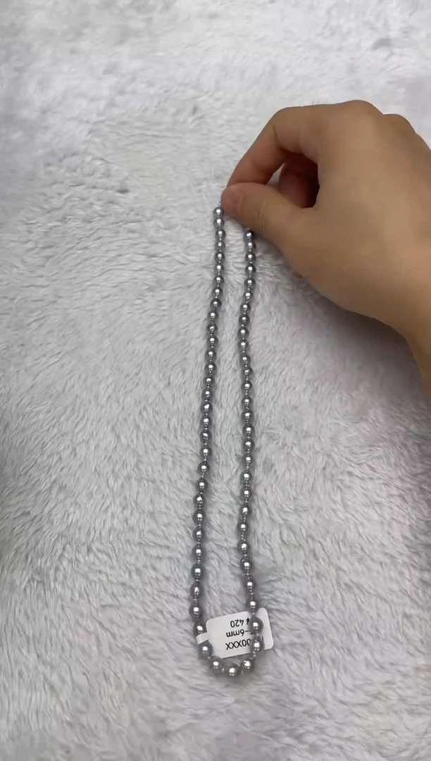 海水珍珠银S925镶嵌项链AK真多麻5.5-6mm