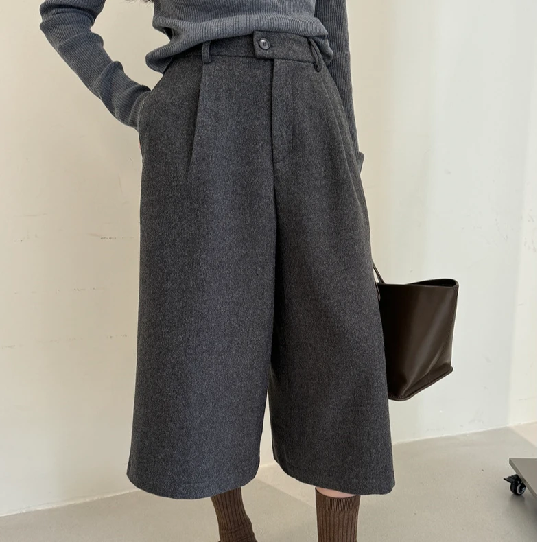 【新年爆款】秋冬休闲裤新款大码高腰显瘦加厚宽松八分裤