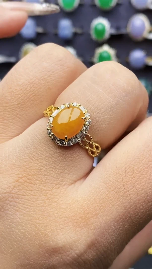 银S925镶嵌戒指翡翠1373