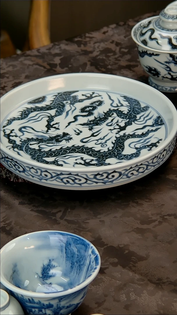 丰良窑龙纹壶承瓷瓷