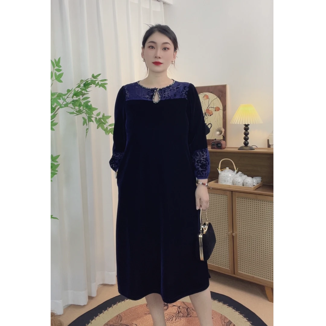 秋季新款新中式轻奢显瘦宽松连衣裙