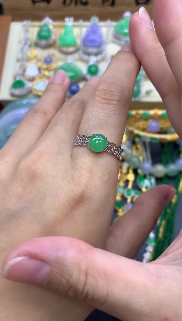 翡翠戒指18K金镶嵌277-中国好珍宝