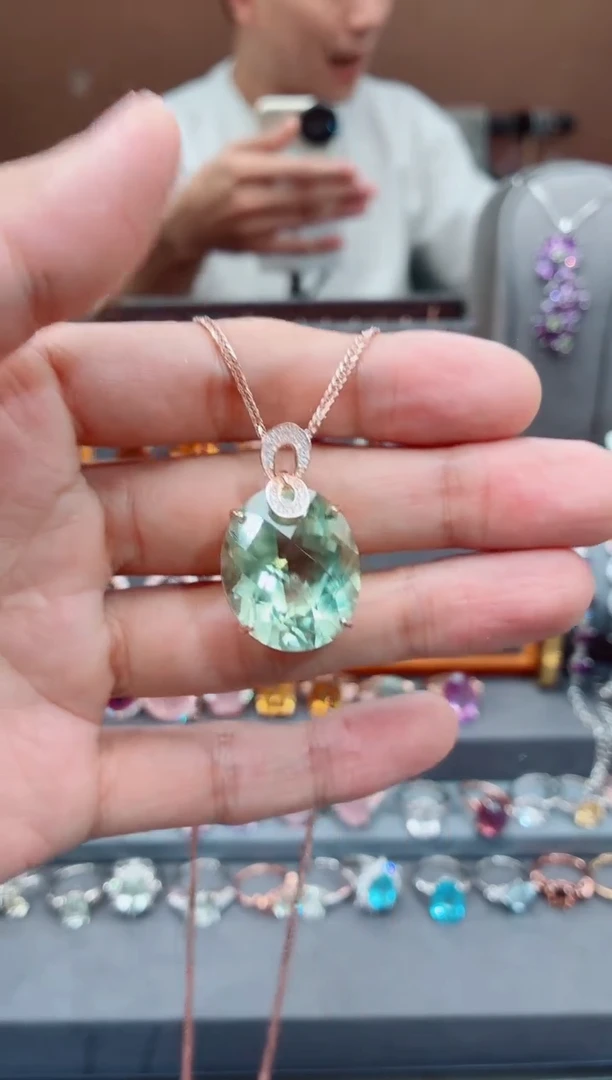 银S925镶嵌吊坠(赠链)水晶吊坠水晶