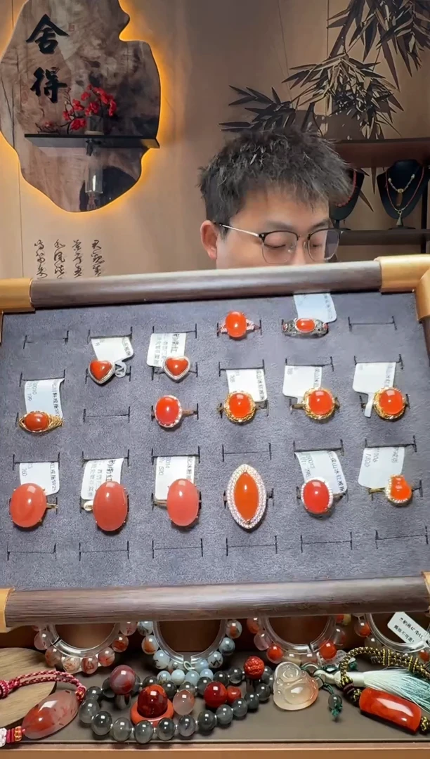 银S925镶嵌（戒指展示链接，感兴趣的可以点菜）南红玛瑙