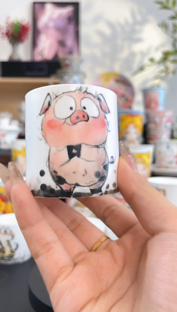 【闪购商品】摆件手工手绘陶瓷小杯杯