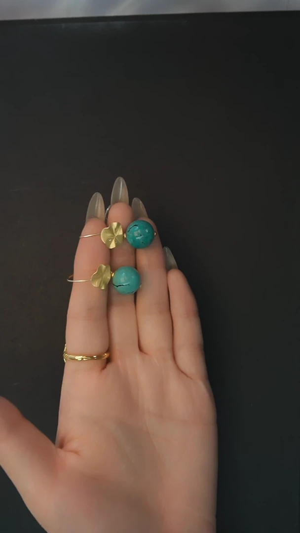 【闪购商品】绿松石耳环银S925镶嵌发货一件