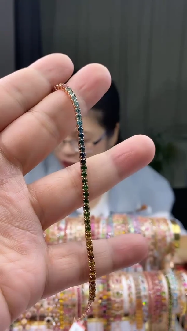 【闪购商品】碧玺手链银S925镶嵌45354354354