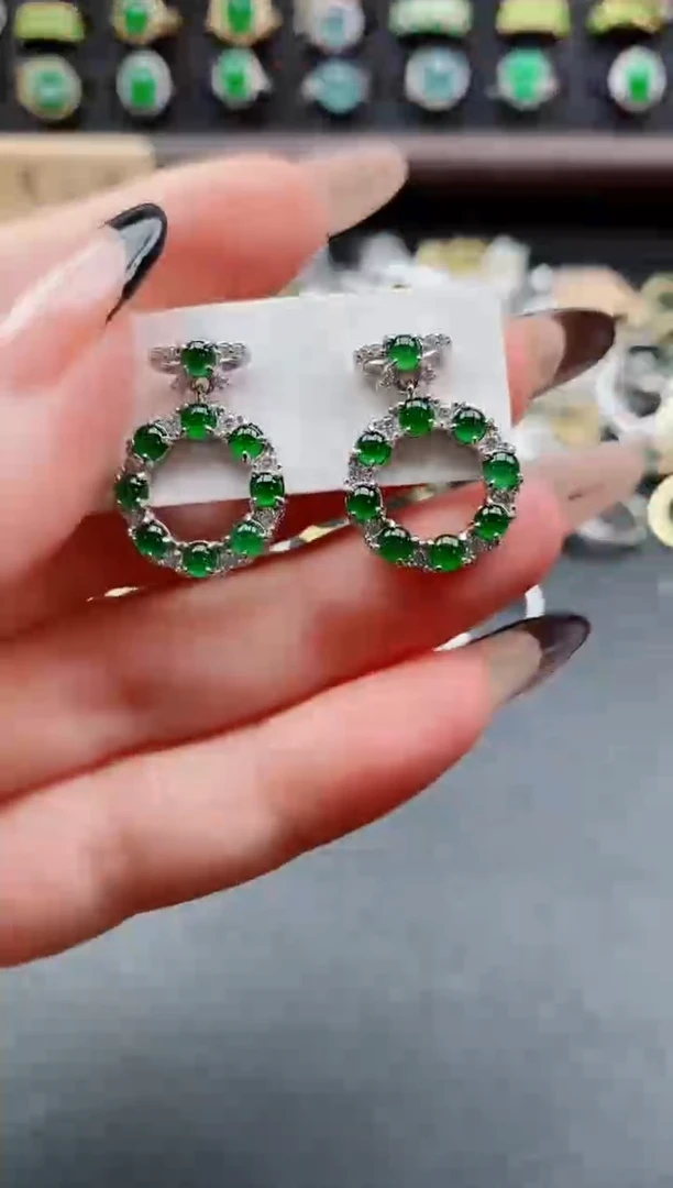 银S925镶嵌戒指翡翠1