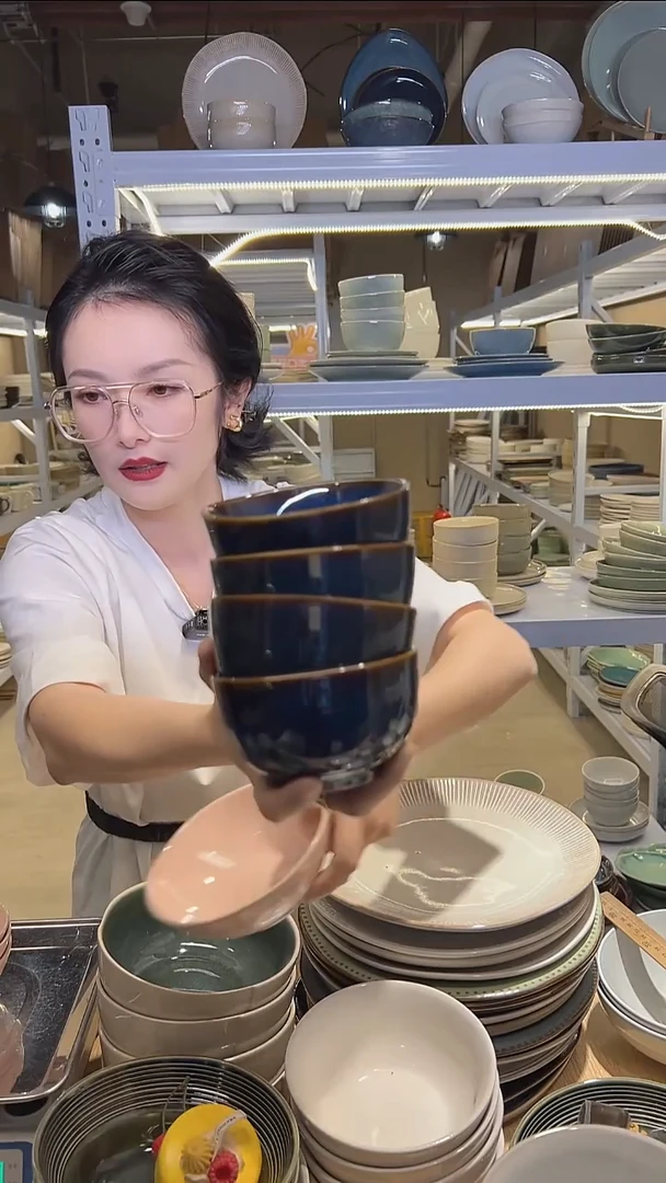 瓷213外贸尾货高温釉下彩陶瓷餐具默认微瑕