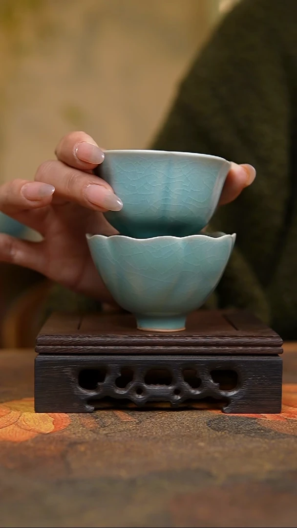 杯非***人仿古天青杯子两支