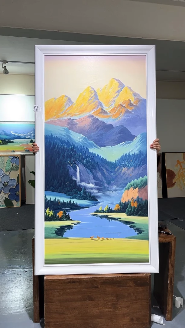 油画80*160金山山水手绘油画