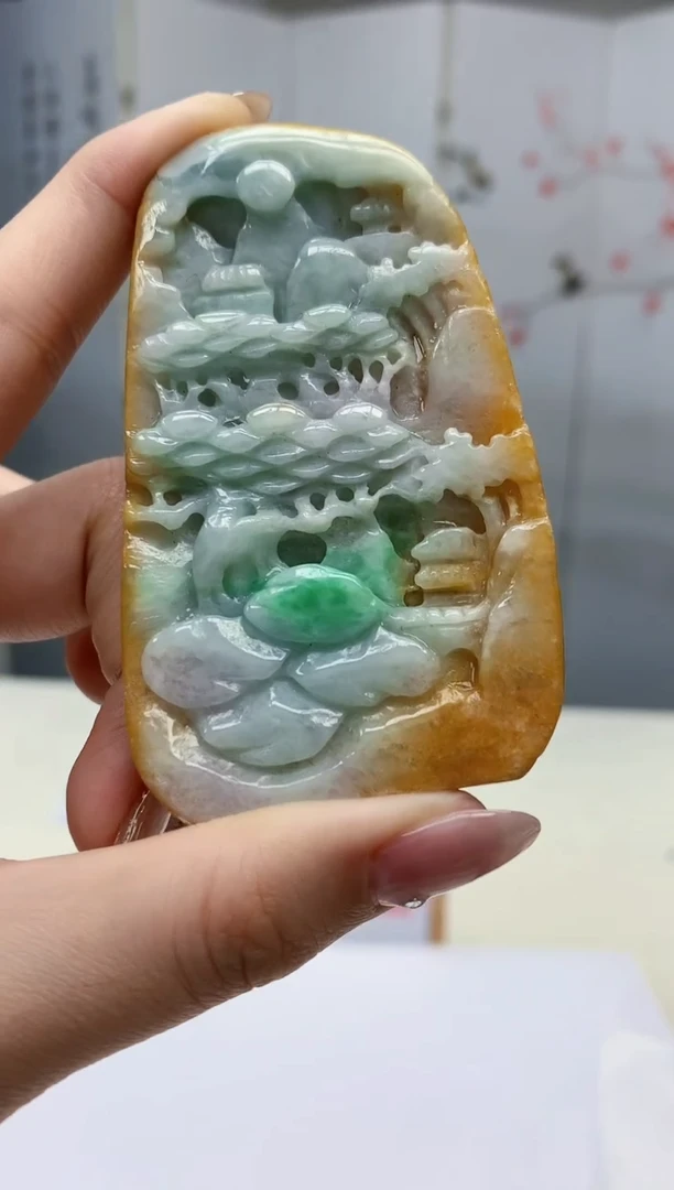 【闪购商品】定制翡翠未镶嵌5145jw-毛货挂件185