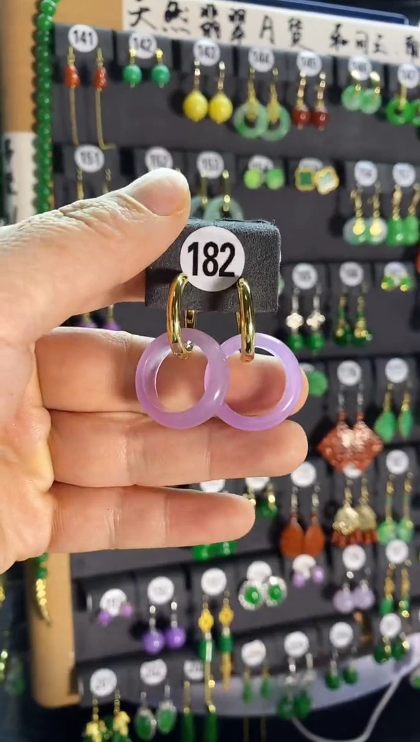 【闪购商品】翡翠耳饰银S925镶嵌182....