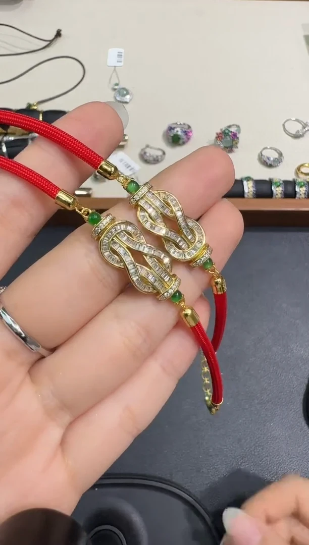手链翡翠银S925镶嵌X0825-1822-317多样性一件