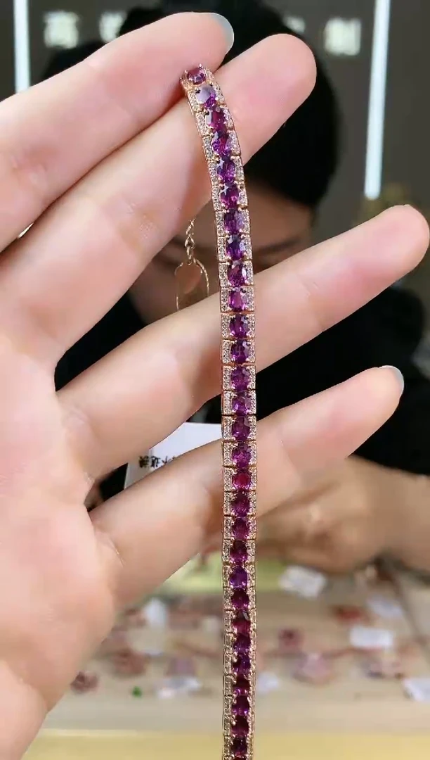 【闪购商品】石榴石手链银S925镶嵌手链