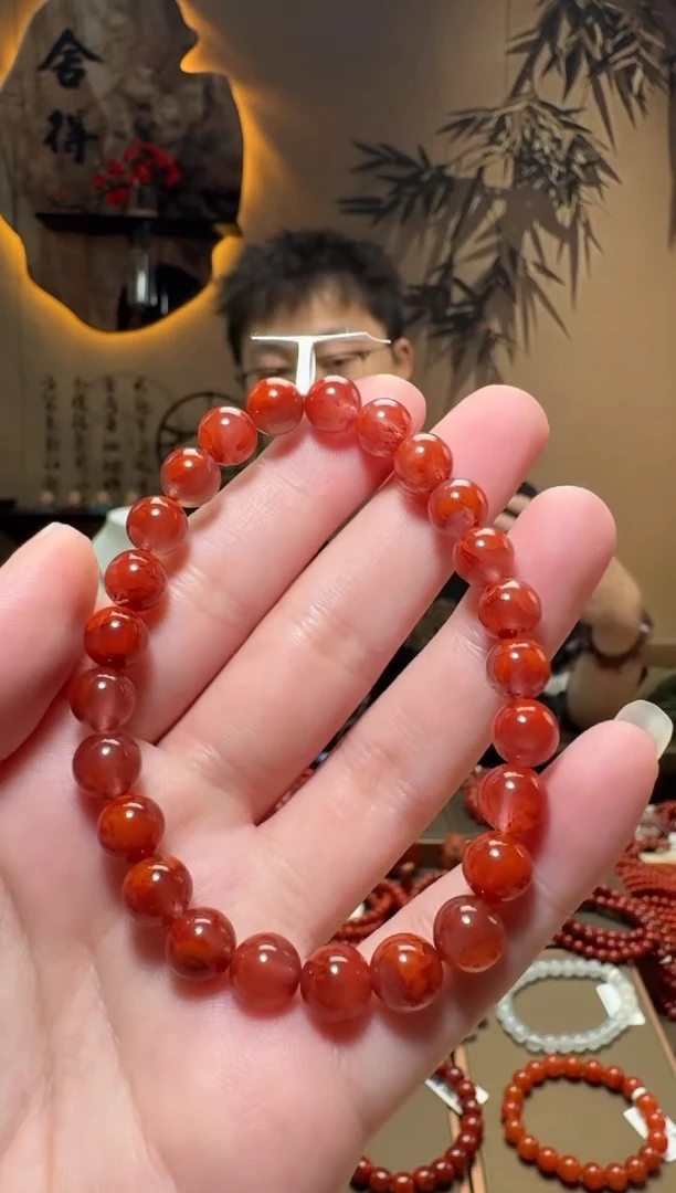 未镶嵌原矿手串南红玛瑙一条7mm+ 多样性发货