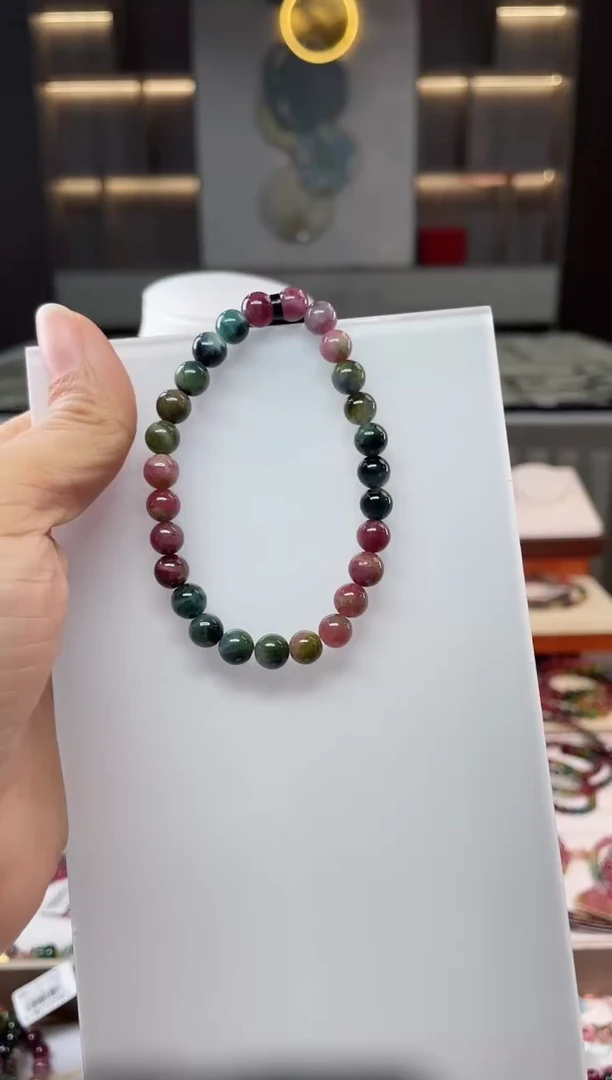 未镶嵌老矿碧玺单圈手串mm+碧玺（多样性发一条）Q