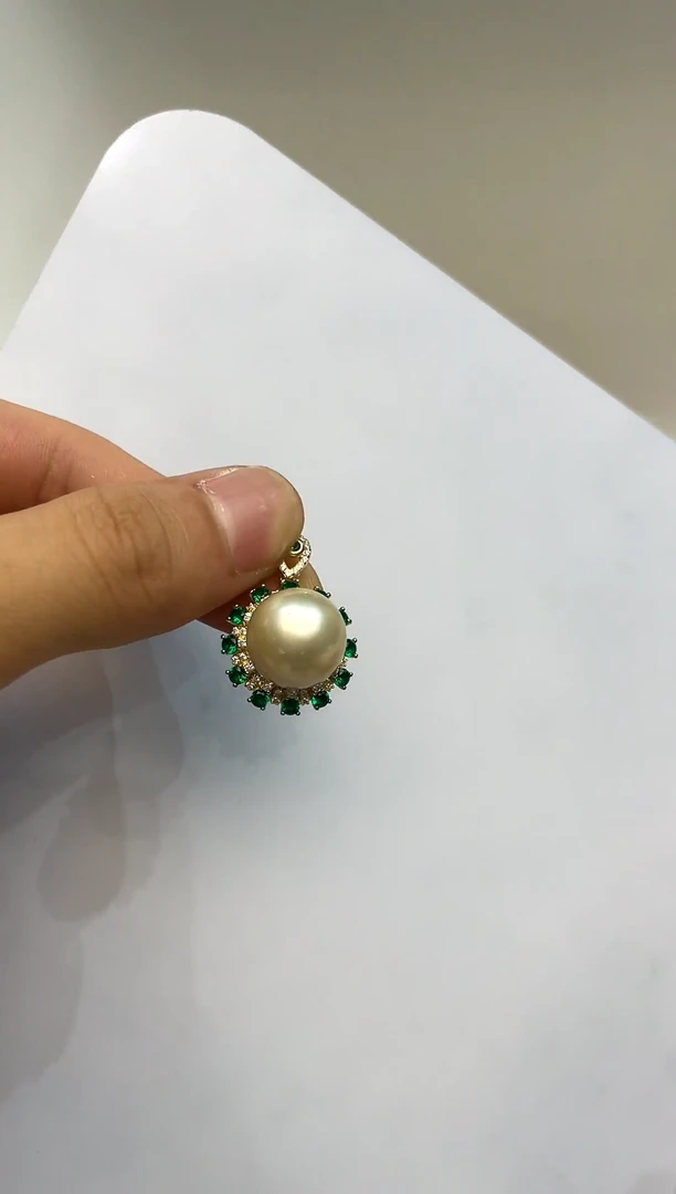 海水珍珠银S925镶嵌颈饰13-14