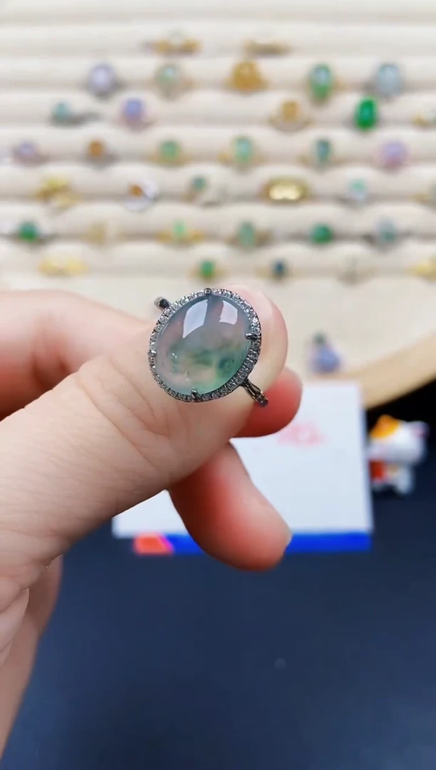 翡翠戒指银S925镶嵌21